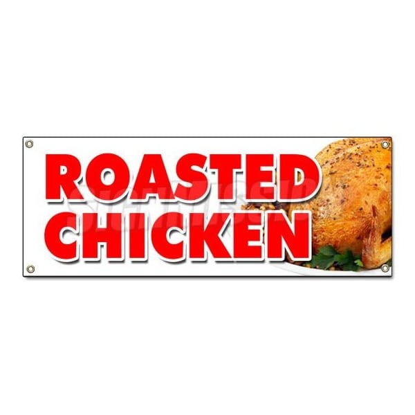 ROASTED CHICKEN BANNER SIGN dinner take out carry restaurant food